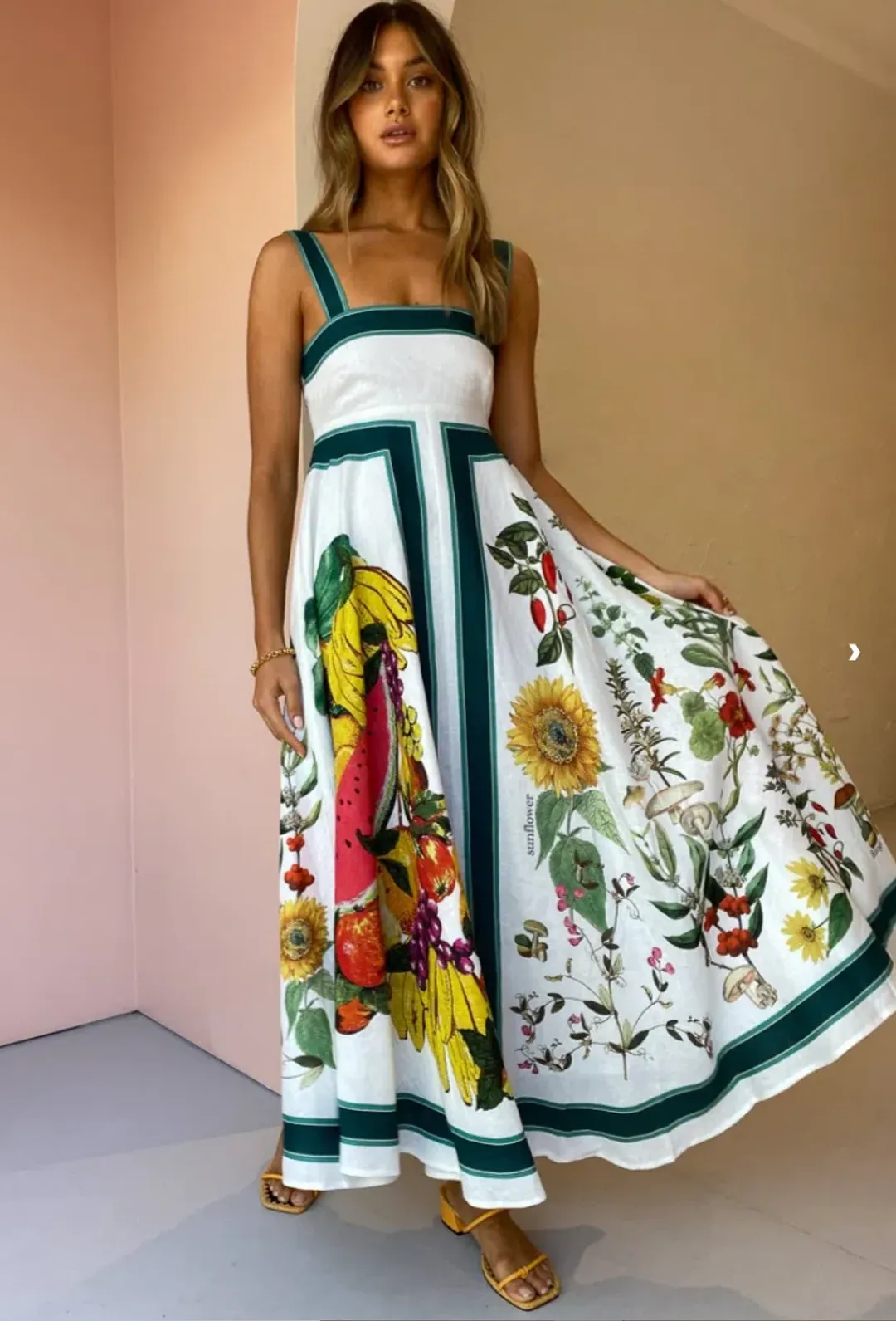 Alemais Frutta Midi Sundress Print Size 12  for rent on The Volte - main image
