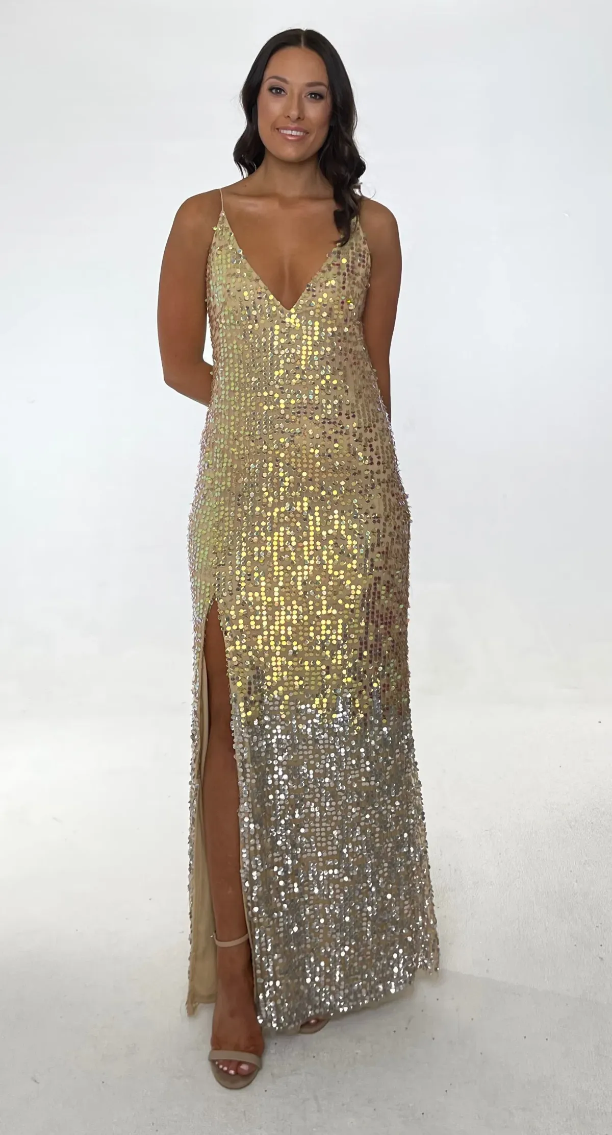 Jonte Glitz Gown Beaded Size 12 for rent on The Volte - main image