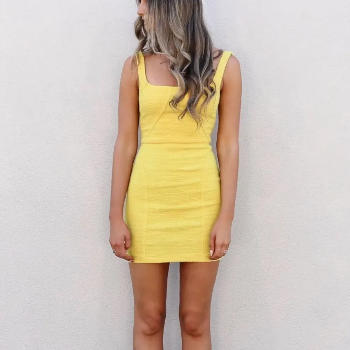 Bec & Bridge Clemence Mini Dress Yellow Size AU 6 for rent on The Volte - main image