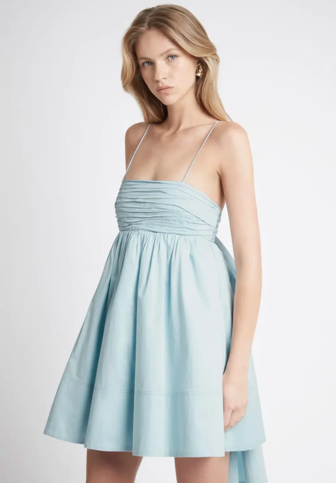 Aje Cantina Mini Bow Back Dress Ice Blue Size 6 for rent on The Volte - main image