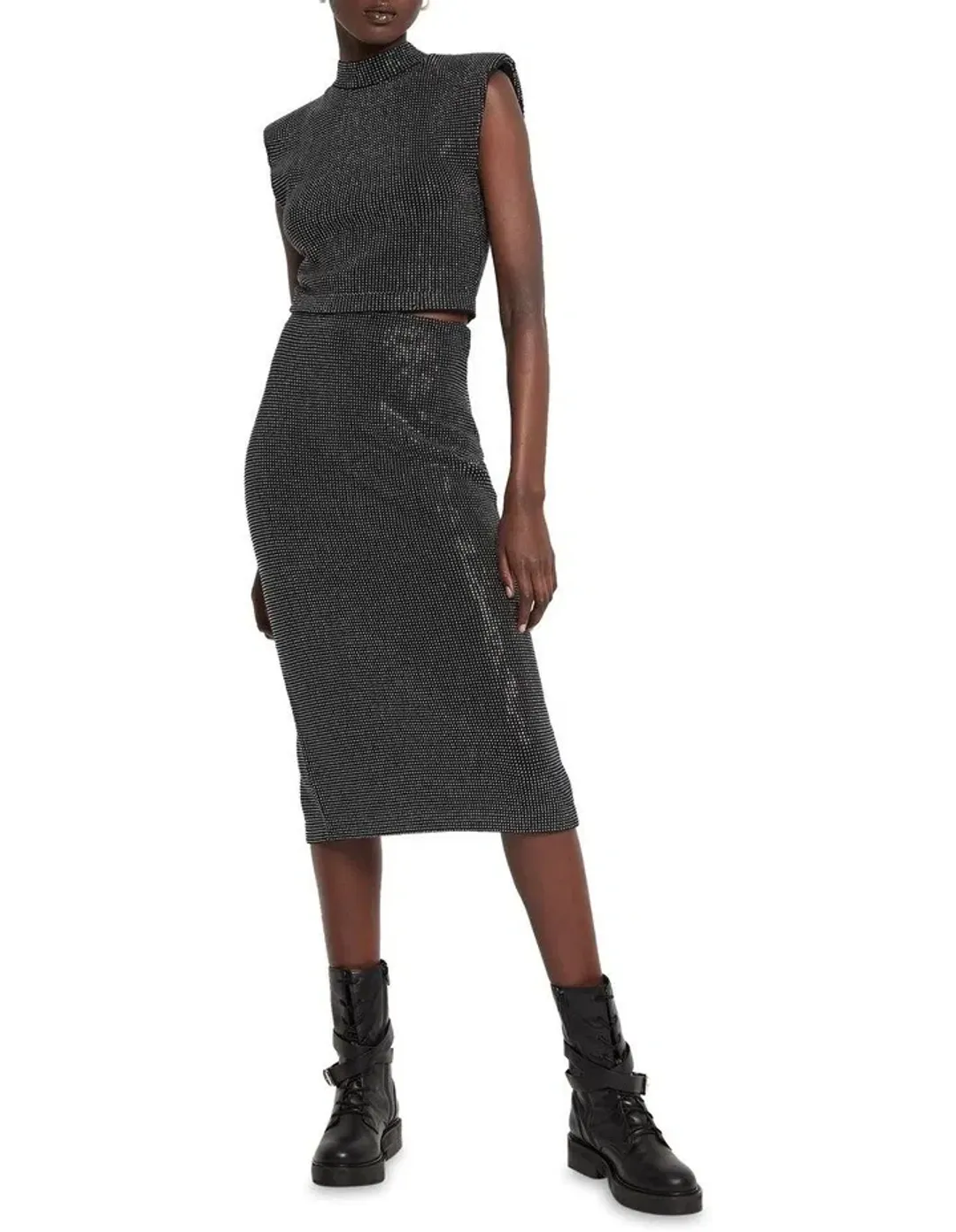 Sass & Bide 7 Years Of Luck Top and Skirt Set Black Size 8 for rent on The Volte - main image