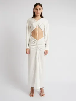 Christopher Esber Ruched Crop Shirt White Size 6  for rent on The Volte - image 1