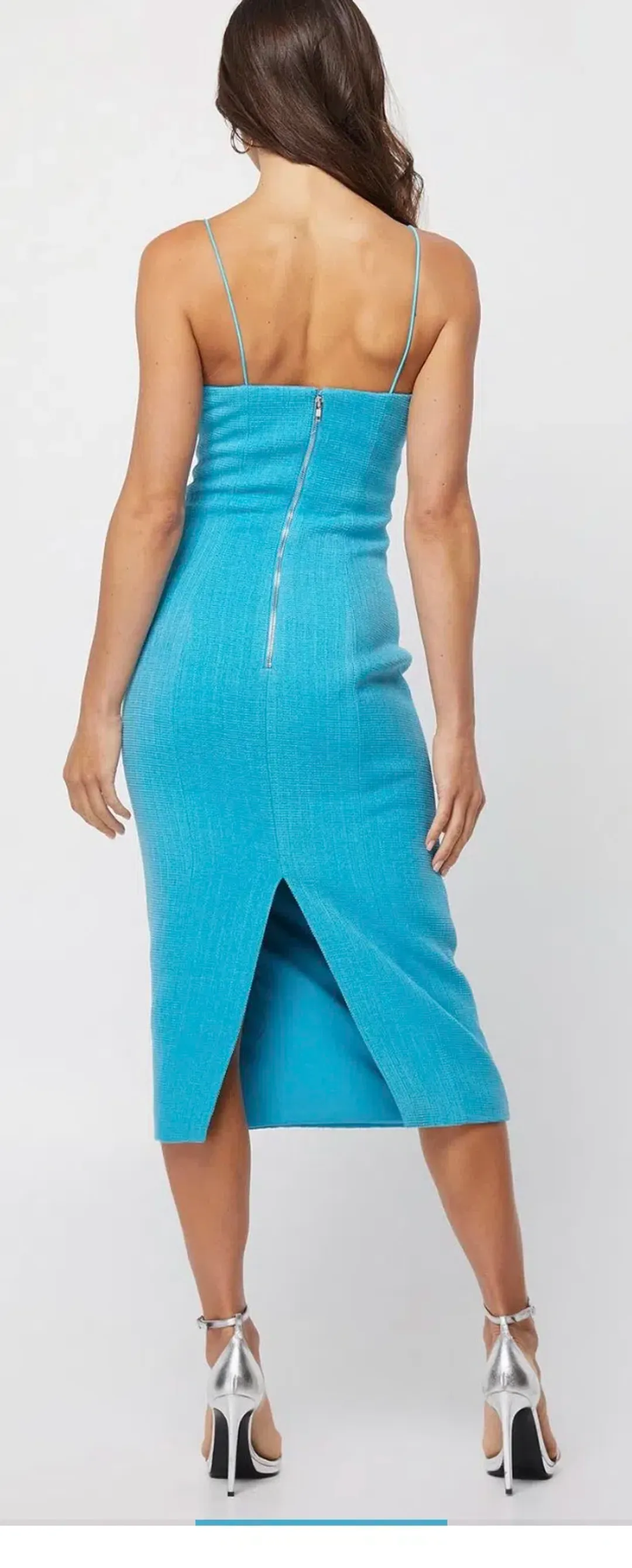 Mossman Complete Control Midi Dress Blue Size 8 for rent on The Volte - main image