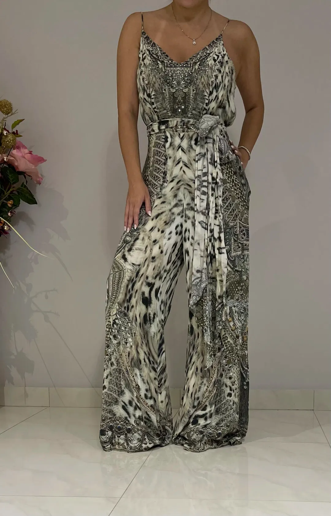 Camilla Espiritu Wide Leg Jumpsuit Print Size 1  for rent on The Volte - main image