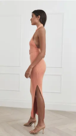 San Sloane Drake Midi Dress Peach Size 8 for rent on The Volte - image 3