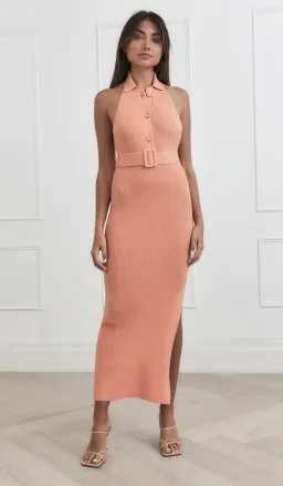 San Sloane Drake Midi Dress Peach Size 8 for rent on The Volte - image 1