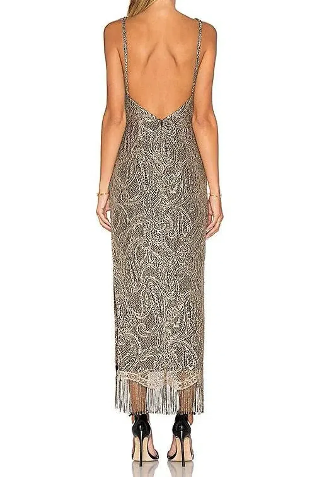 Misha Shadara Dress Metallic Size 8 for rent on The Volte - main image