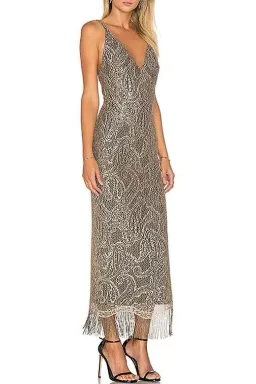 Misha Shadara Dress Metallic Size 8 for rent on The Volte - image 1