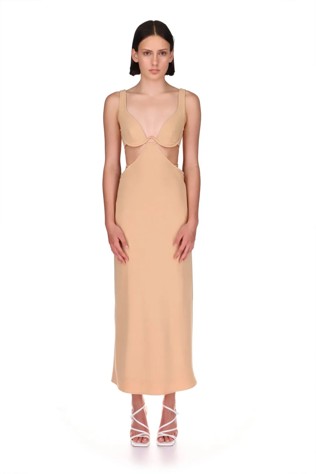 Nicola Finetti  Vivienne Dress Camel Size 6 for rent on The Volte - main image