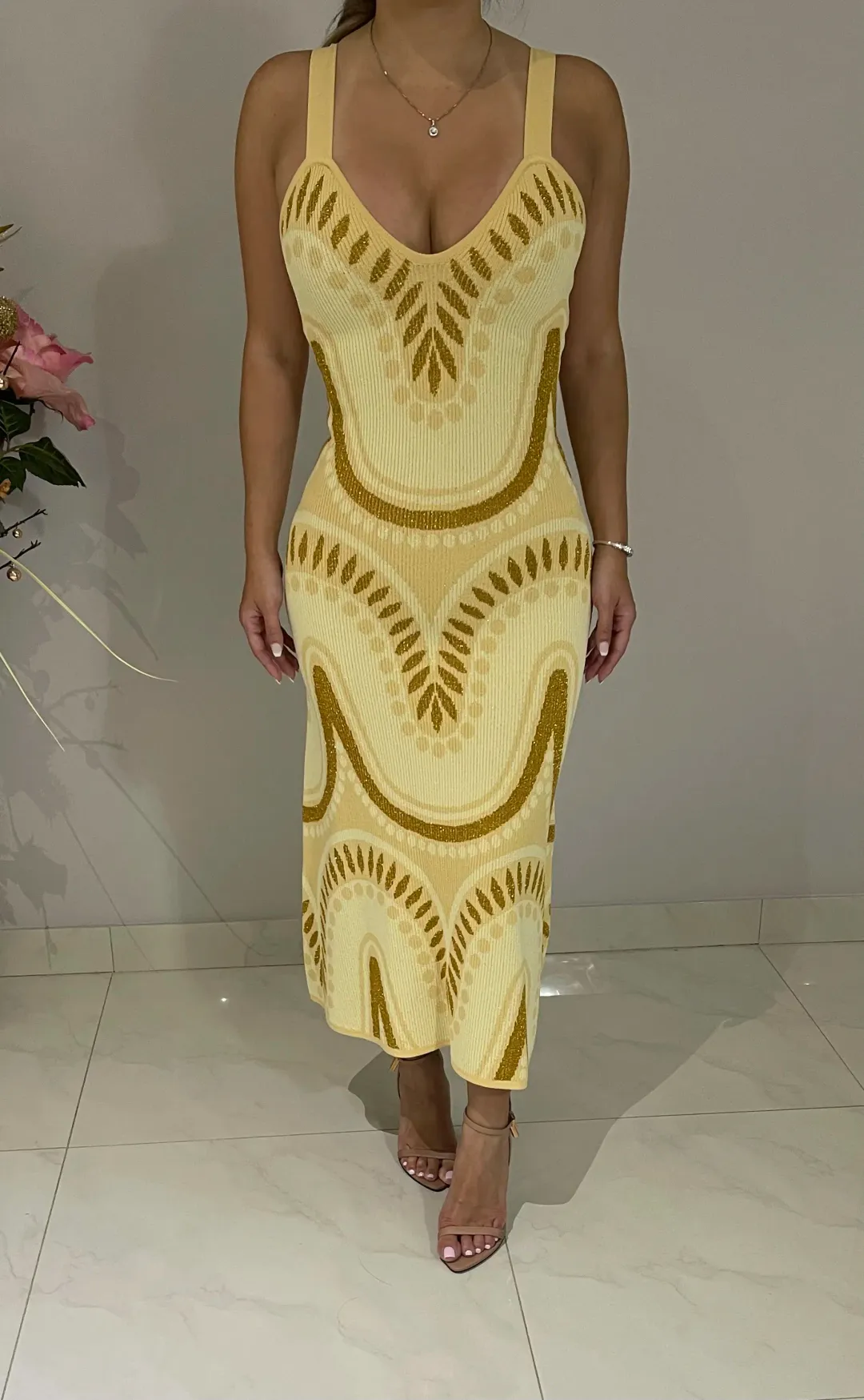 Alice McCall Windswept Midi Dress Yellow Size 6 for rent on The Volte - main image