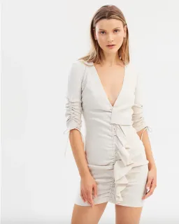 Bec & Bridge Superbe Ruffle Mini Dress Cream Size 8 for rent on The Volte - image 1