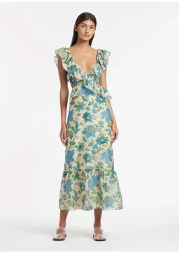 Sir the Label Celia Frill Midi Dress in Marguerite Size 8 for rent on The Volte - image 1