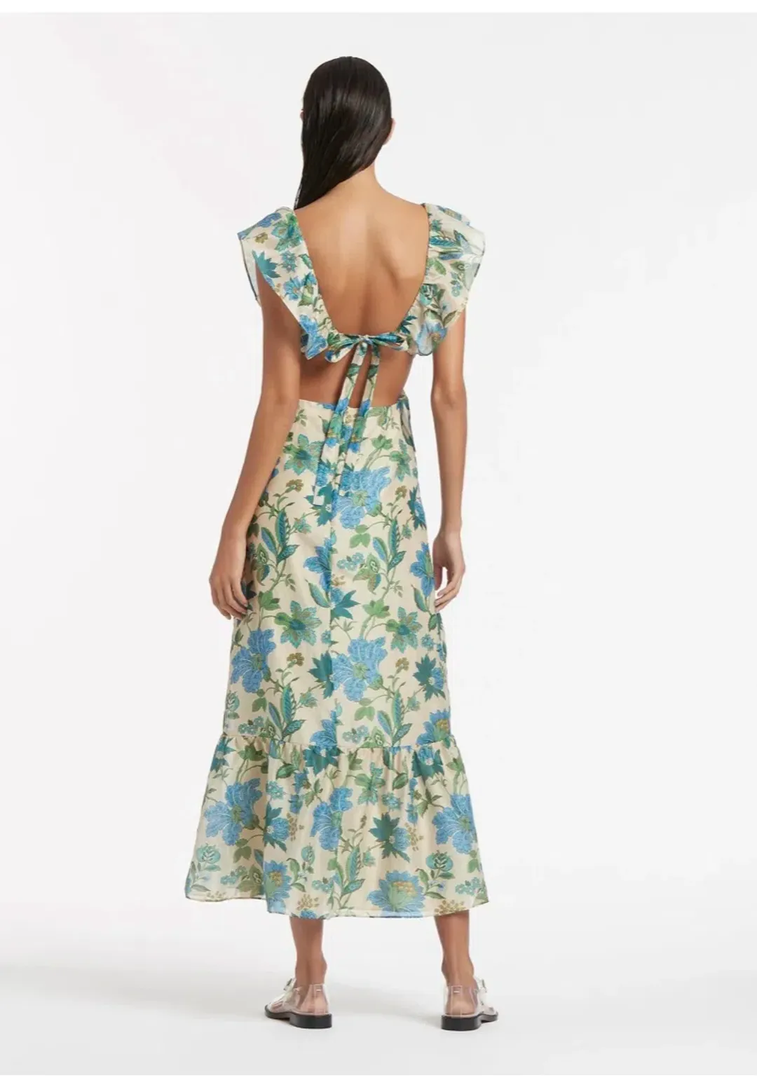 Sir the Label Celia Frill Midi Dress in Marguerite Size 8 for rent on The Volte - main image