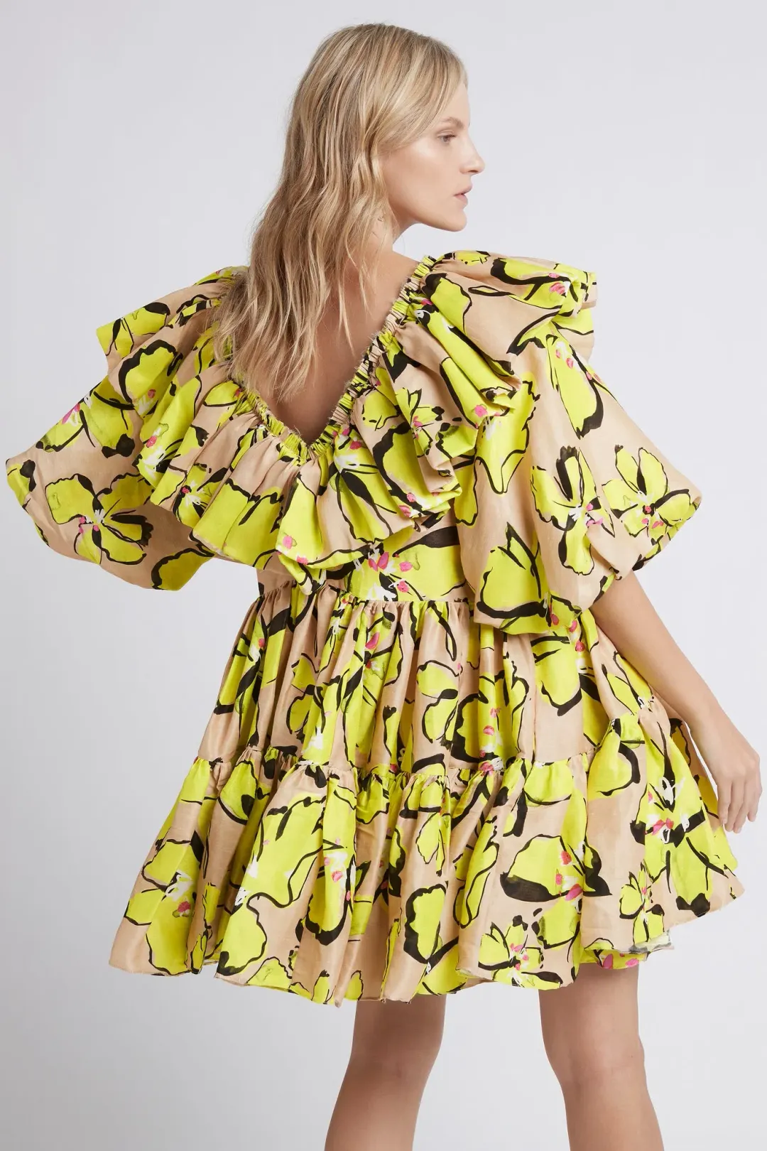 Aje Pelicano Citris Bloom Mini Dress Print Size 8 for rent on The Volte - main image