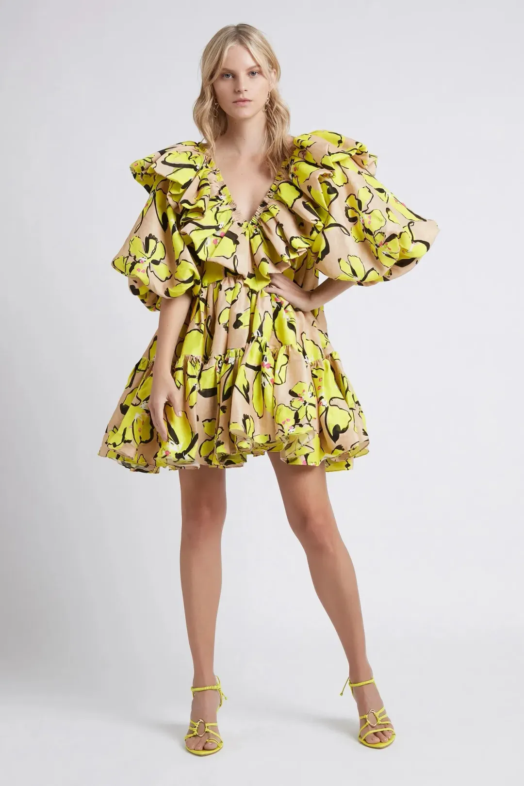 Aje Pelicano Citris Bloom Mini Dress Print Size 8 for rent on The Volte - main image