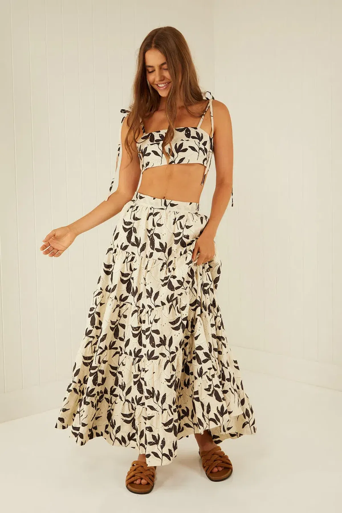 Palm Noosa Happy Hour Crop and Skirt Set Print Size 6 for rent on The Volte - main image