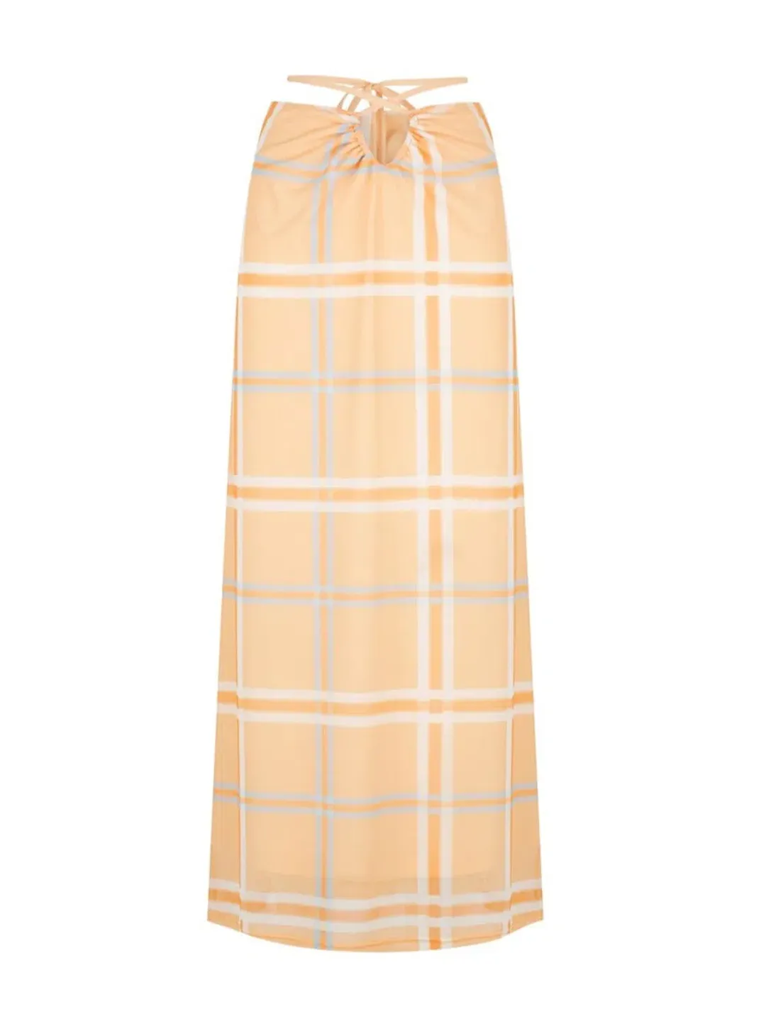 Hansen & Gretel Dalai Top and Saskia Skirt Tangelo Check Orange Size 8 for rent on The Volte - main image