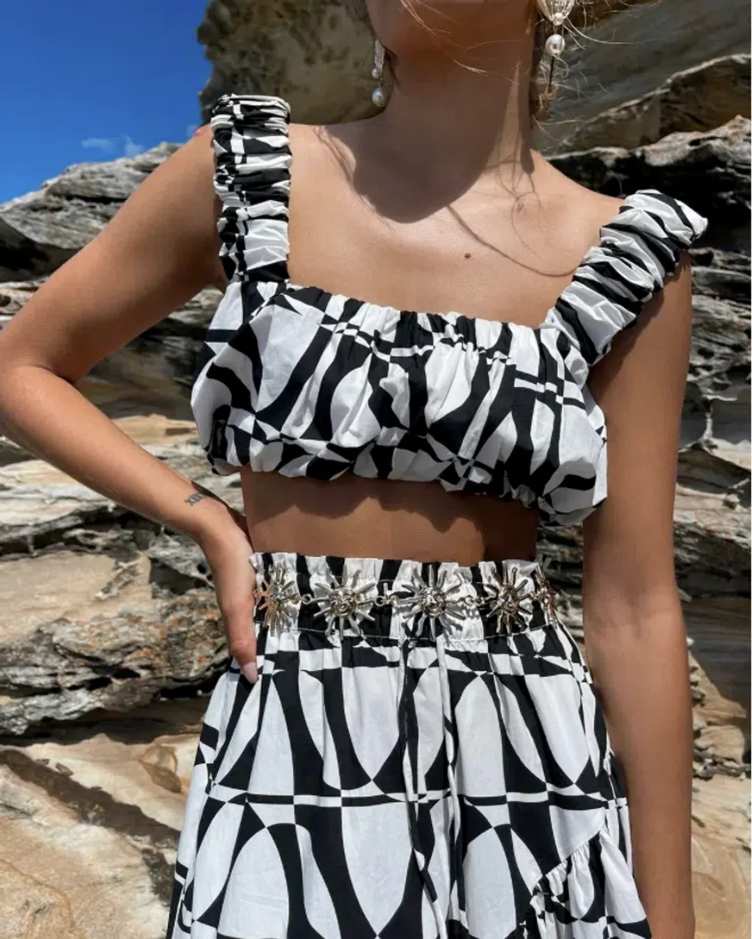 Sheike Heartbreaker Set Top & Skirt Print Size 10 and 8 for rent on The Volte - main image