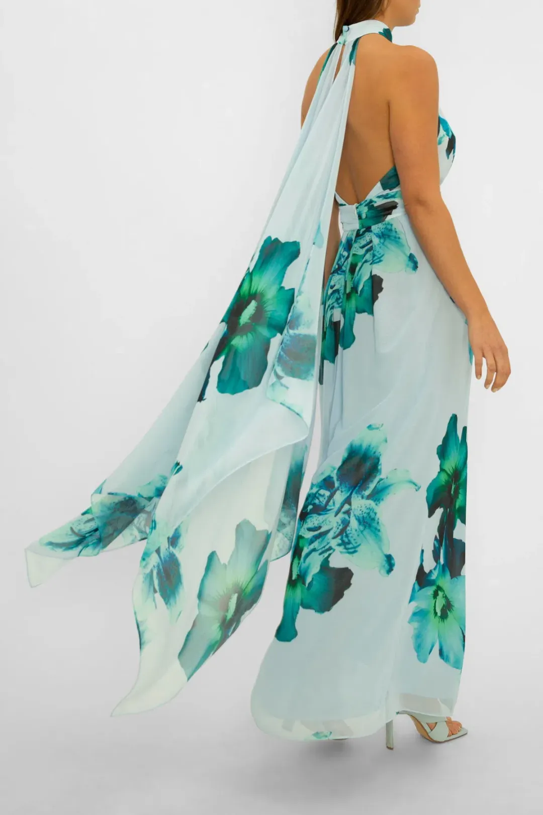 Carla Zampatti Blue Mid Summer Night Dream Gown Print Size 6 for rent on The Volte - main image