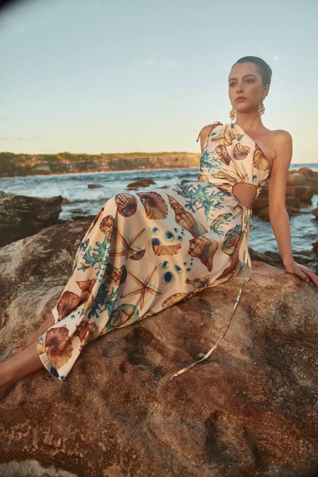 Sonya Moda Nour Maxi Dress Seashell Print Size 8 for rent on The Volte - main image