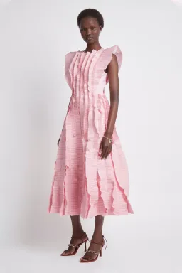 Aje Hybrid Midi Dress Pink Size 6 for rent on The Volte - image 3