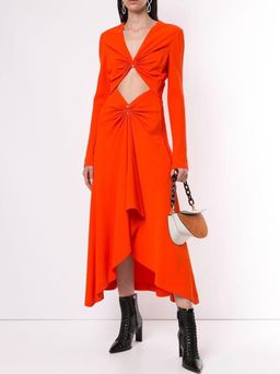 Dion Lee Pierced Midi Dress Orange Size 8 for rent on The Volte - image 1