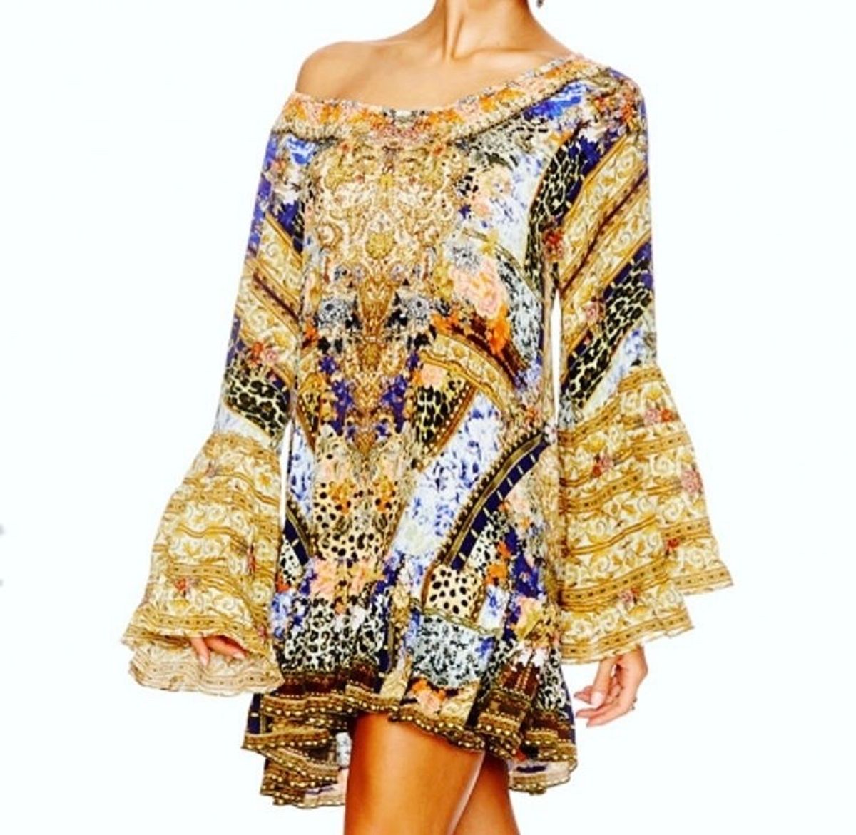Camilla Two Of A Kind A Line Frill Dress Print Size 2 for rent on The Volte - main image