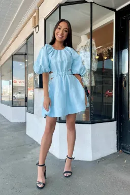 Aje Psychedelia Cut Out Mini Dress in Pale Blue Size 4 for rent on The Volte - image 2