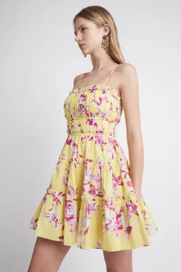 Aje Wildflower Mini Dress in Sunshine Fuchsia Floral Size 8 for rent on The Volte - image 2