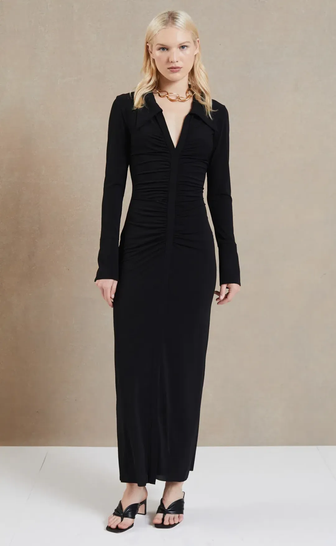 Bec and Bridge Sylvia LS Maxi Dress Black Size 16 for rent on The Volte - main image