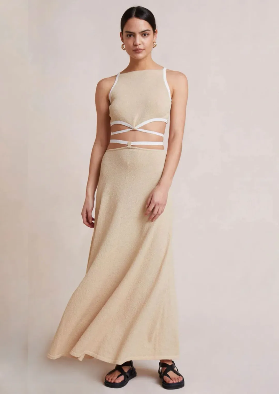 Bec & Bridge Lauryn Knit Top and Skirt Sets Cream/Sand Size 8 for rent on The Volte - main image