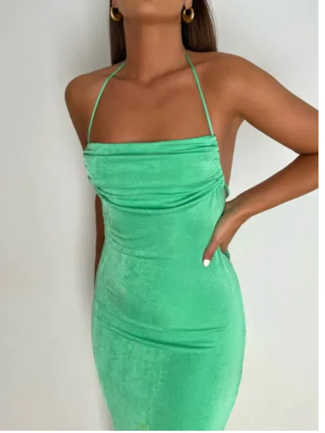 Melani The Label Ciana Midi Dress Green Size 6 for rent on The Volte - main image