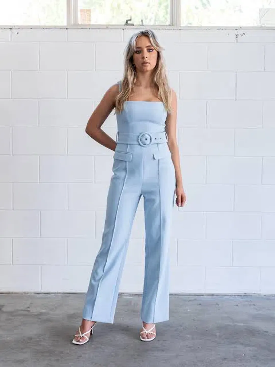 MISHA Aviana Pantsuit Blue Size 8/S  for rent on The Volte - main image