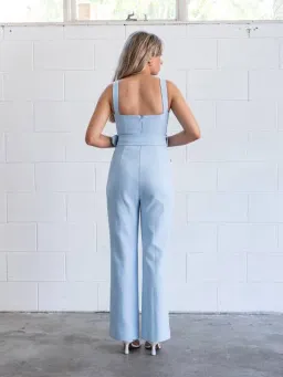 MISHA Aviana Pantsuit Blue Size 8/S  for rent on The Volte - image 2