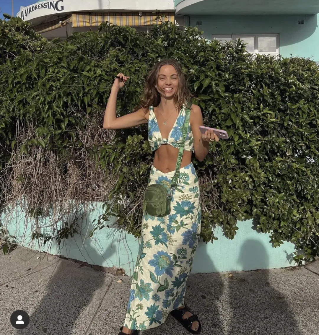 Sir The Label Alexandre Knot Bralette and Midi Skirt Set Print Size 1  for rent on The Volte - main image
