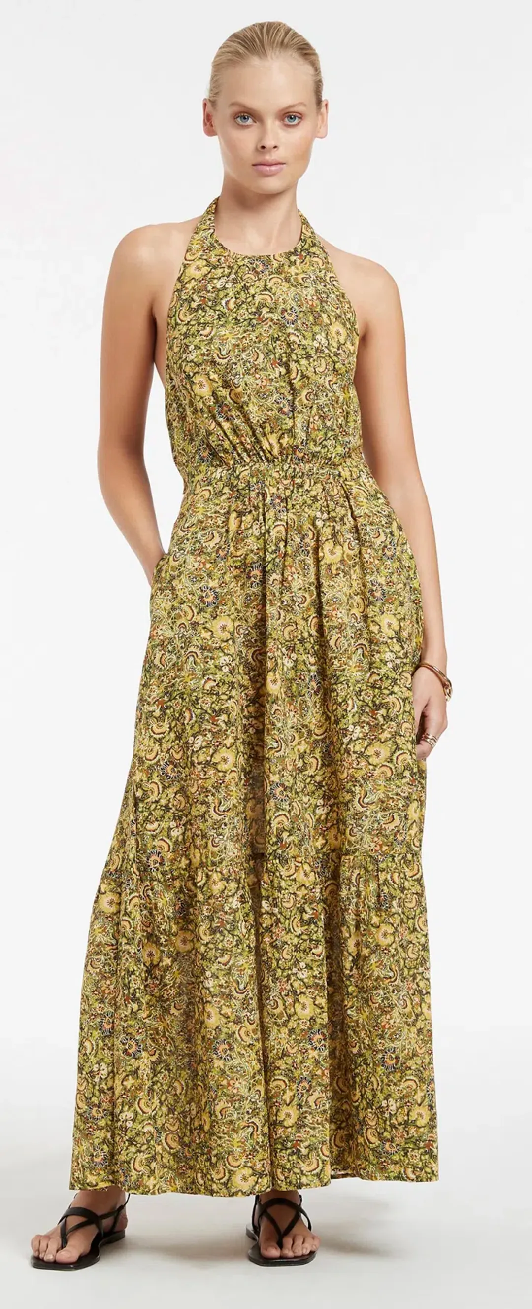 Jets Majorelle Tie Back Maxi Dress Print Size M for rent on The Volte - main image