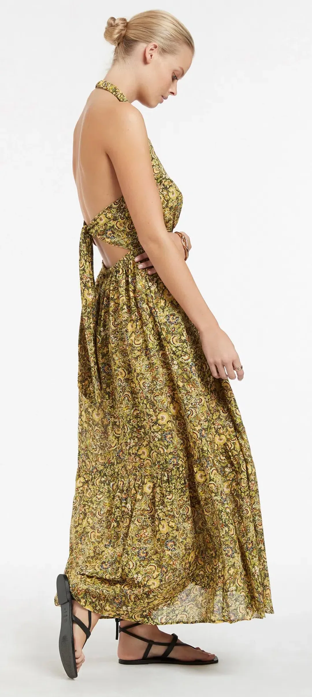 Jets Majorelle Tie Back Maxi Dress Print Size M for rent on The Volte - main image