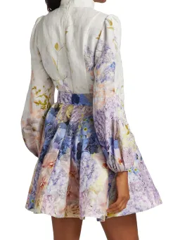 Zimmermann Rhythmic Buttoned Mini Dress Print Size 0/Au 8 for rent on The Volte - image 2