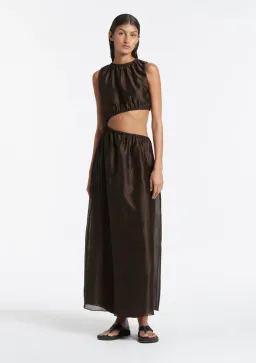 Sir the Label Anje Asymmetrical Cut Out Dress Brown Size 0 for rent on The Volte - image 4