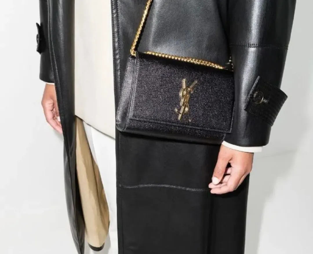 Saint Laurent Kate Textured Leather Handbag Black for rent on The Volte - main image
