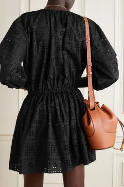 Matteau Broderie Anglaise Organic Cotton Poplin Mini Dress Black Size 3 for rent on The Volte - image 2