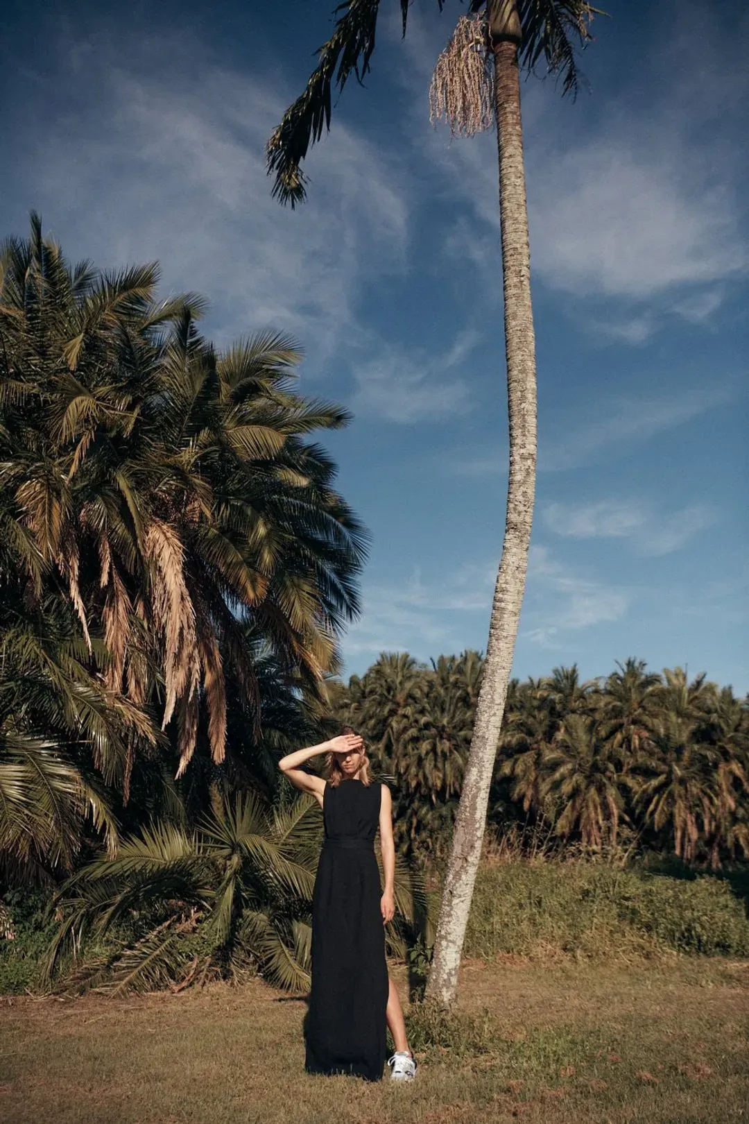 Matin Backless Linen Maxi Dress Black Size 10 for rent on The Volte - main image