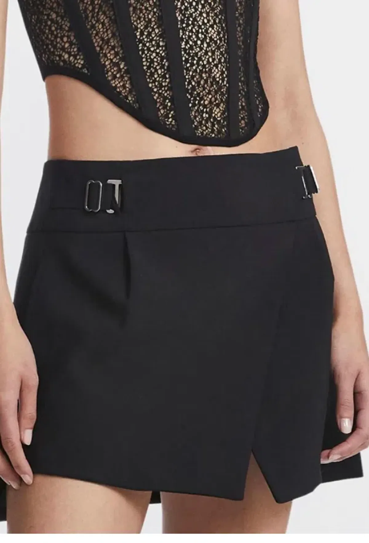 Dion Lee Interlock Tailored Skirt Black Size 6  for rent on The Volte - main image