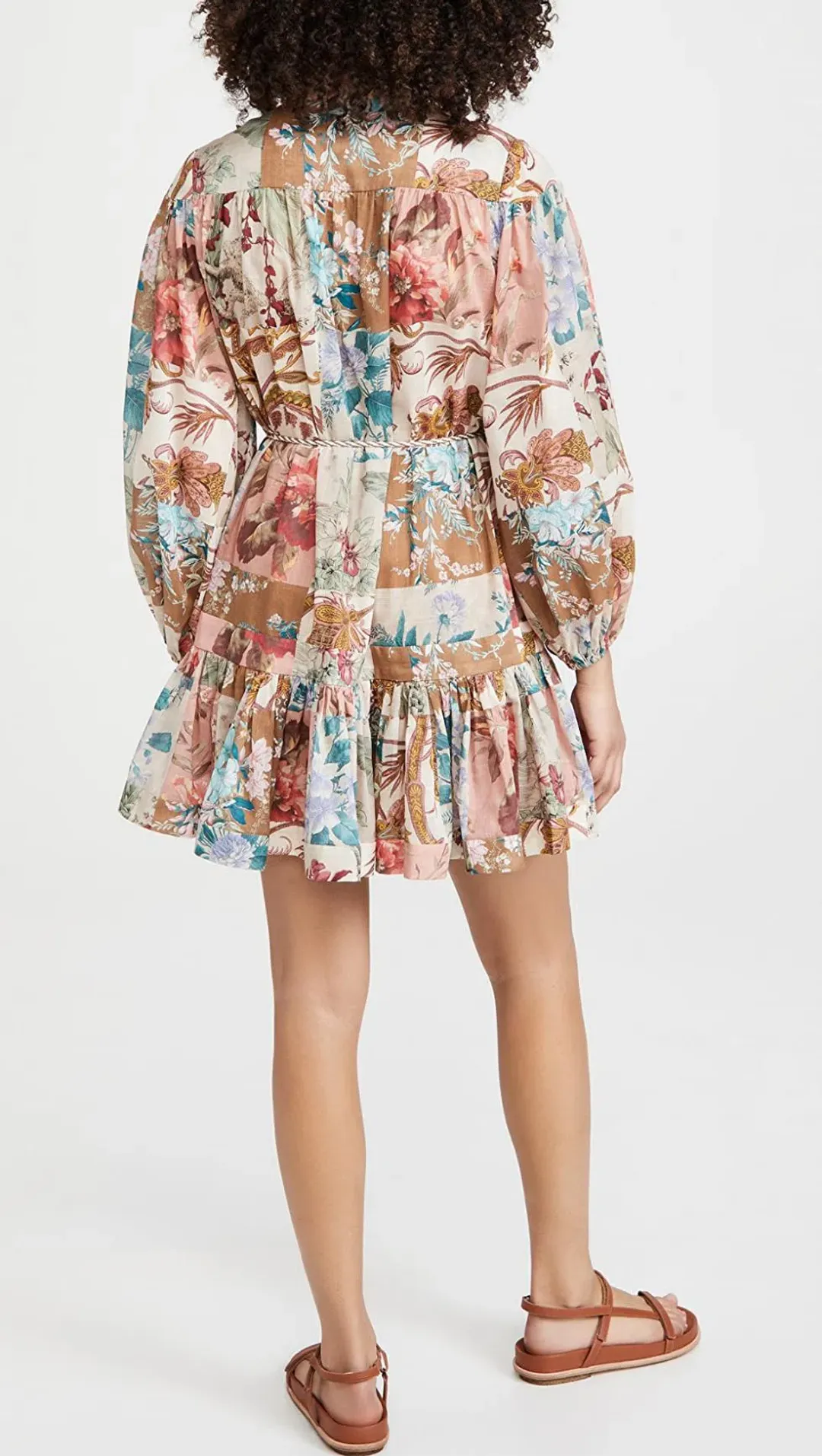 Zimmermann Cassia Drop Waist Mini Dress Print Size 0 for rent on The Volte - main image