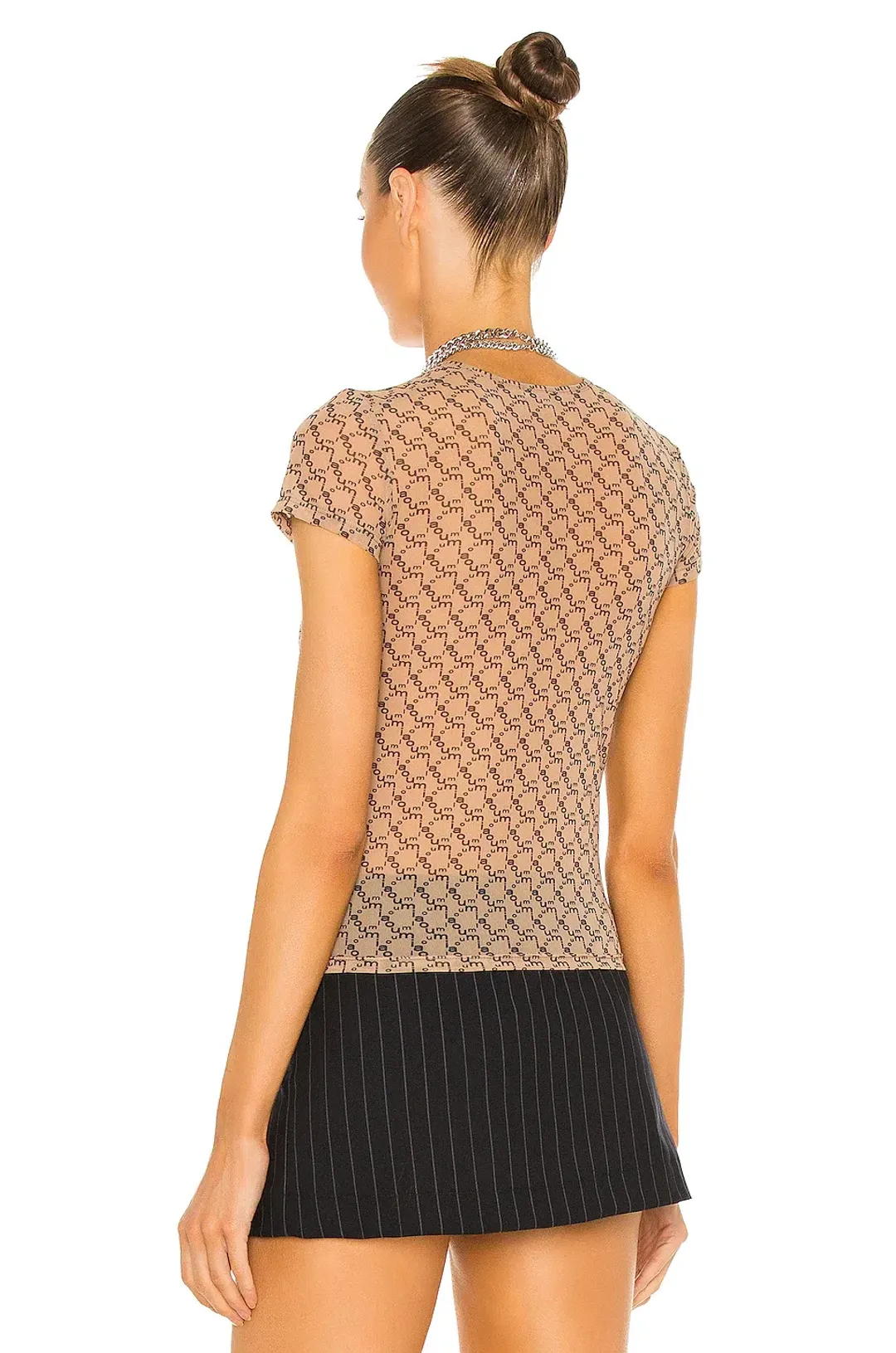 Miaou Baby Tee Top Nude Monogram Size 8 for rent on The Volte - main image