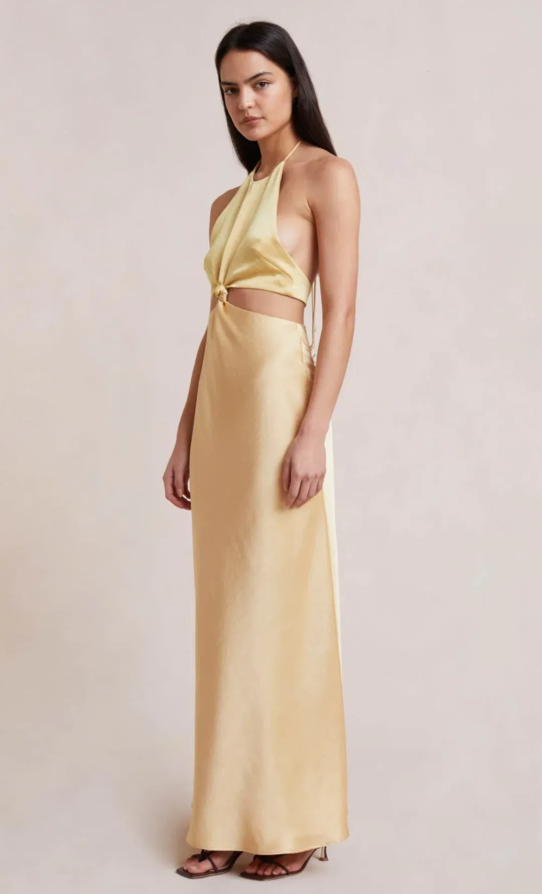 Bec & Bridge Carrie Halter Maxi Dress Multi Yellow Size 16 for rent on The Volte - main image