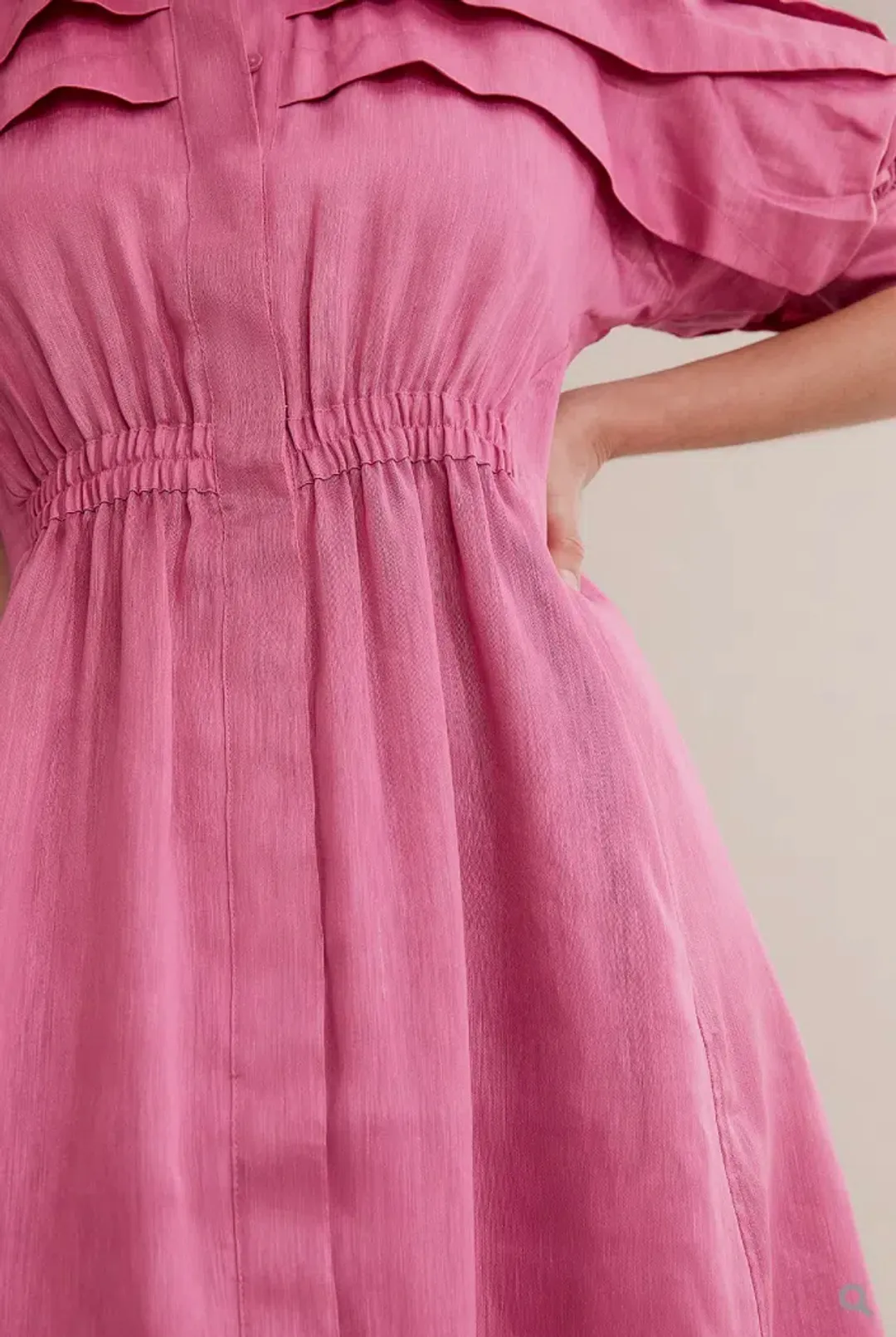 Country Road Pleat Detail Midi Dress Pink Size 6 for rent on The Volte - main image
