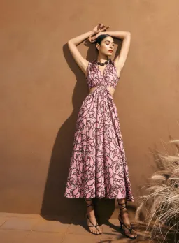 Scanlan Theodore Cotton Paisley Ring Dress Print Size 8  for rent on The Volte - image 4