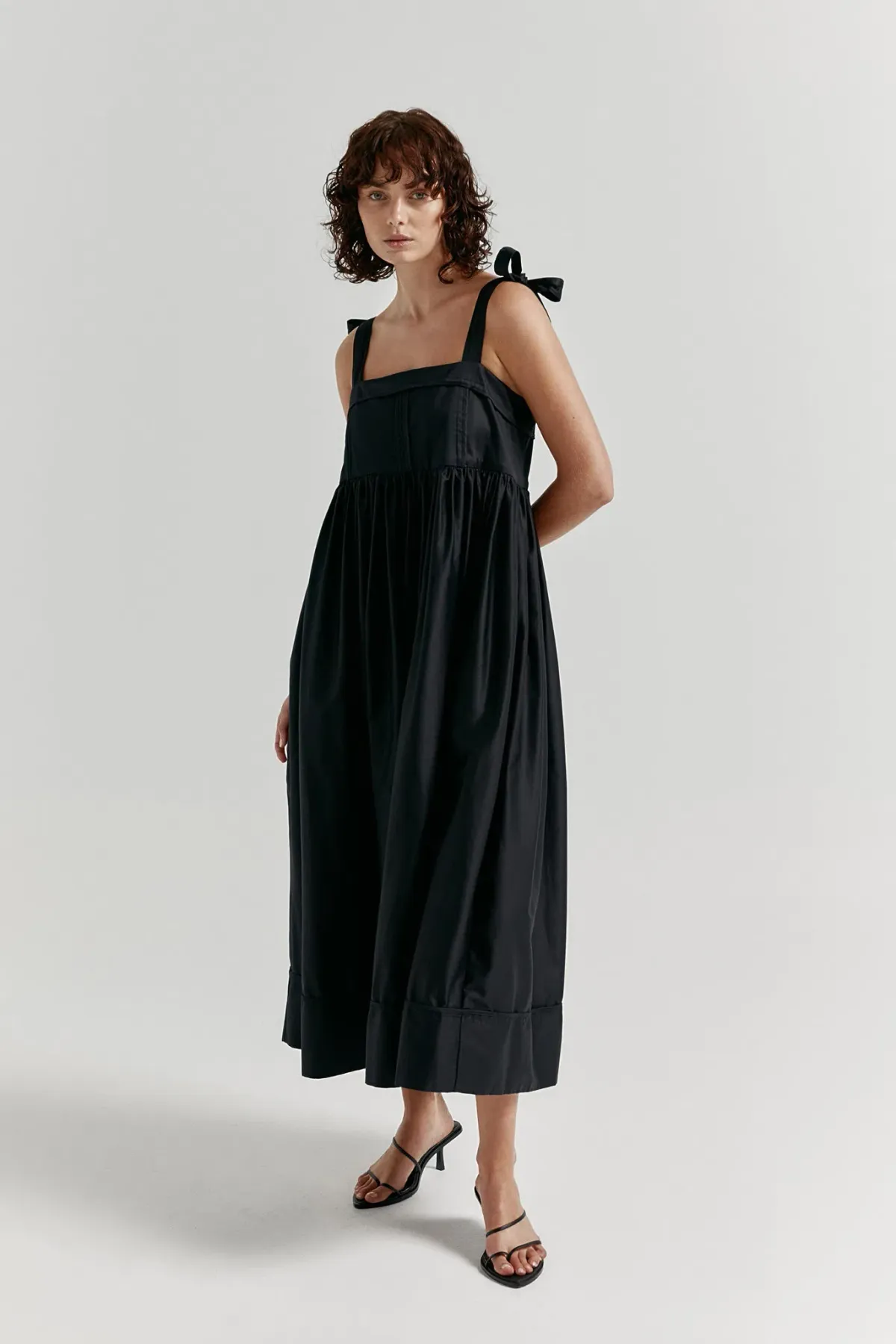 Aje Savoy Midi Dress in Black Size 6 for rent on The Volte - main image