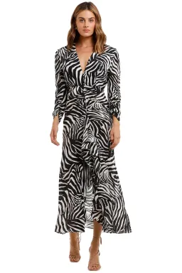 RIXO London Paloma Zebra Maxi Dress Print Size 12  for rent on The Volte - image 1